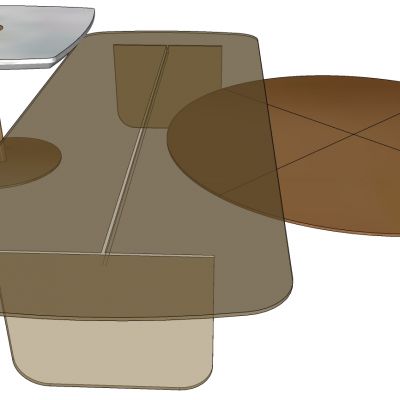 现代茶几圆几组合