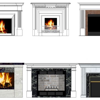 欧式法式雕花壁炉火炉