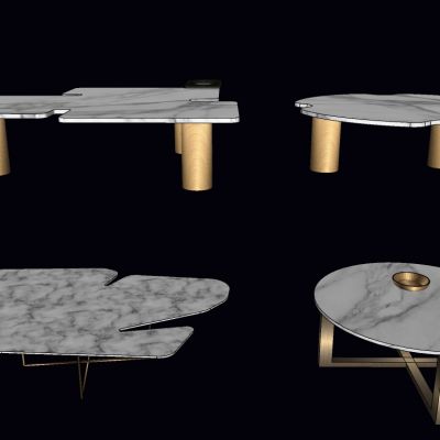 现代新中式简欧式轻奢金属茶几