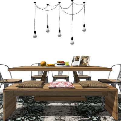 现代工业风餐桌