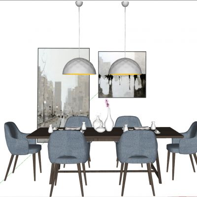 现代北欧轻奢方形餐桌