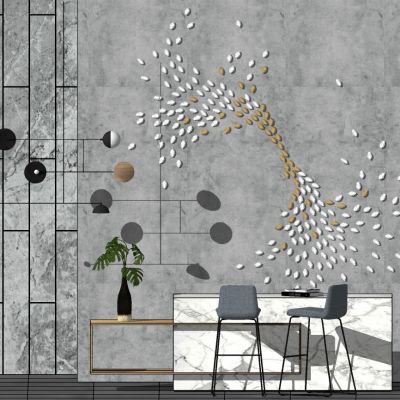 北欧简约大理石吧台吧椅