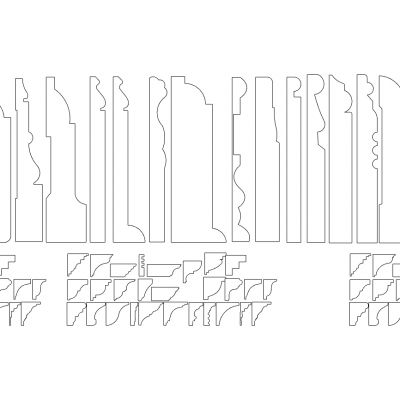 欧式法式石膏踢脚线剖面