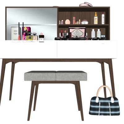 北欧现代梳妆台化妆台镜子摆件化妆品
