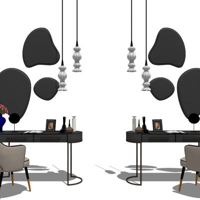 北欧现代梳妆台化妆台镜子摆件化妆品吊灯