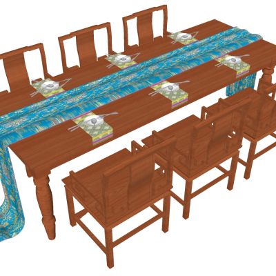 中式古典实木餐桌