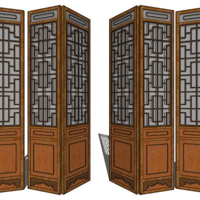 中式木花格屏风门扇