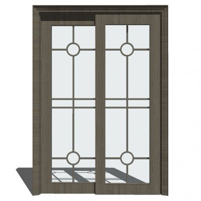 新中式玻璃推拉门门扇