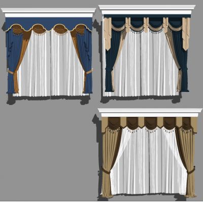 欧式法式美式新中式窗帘帘头