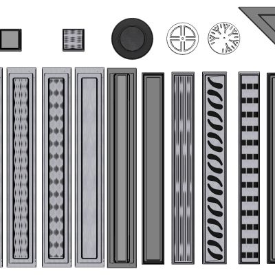 现代五金构件空调出风口地漏SU模型