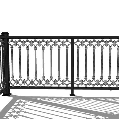 欧式铁艺栏杆护栏扶手3D模型
