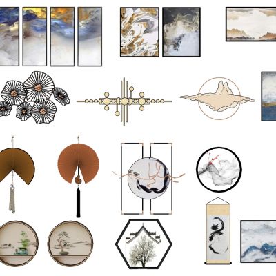 新中式抽象挂画装饰挂画