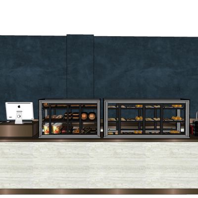 现代超市收银台蛋糕店展示架