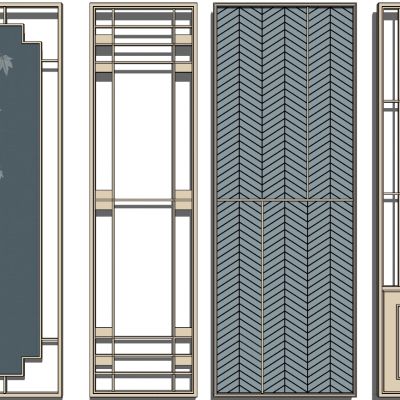 新中式现代日式金属木花格屏风隔断