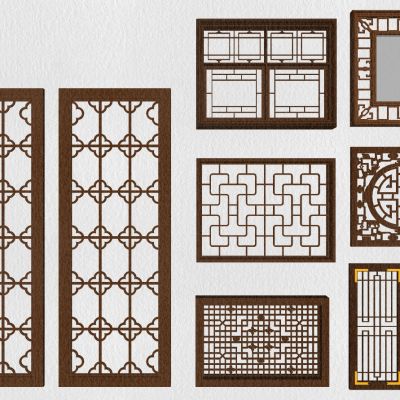 中式花格雕花窗户景观窗窗户