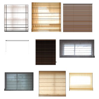 新中式现代罗马帘竹帘遮光布帘