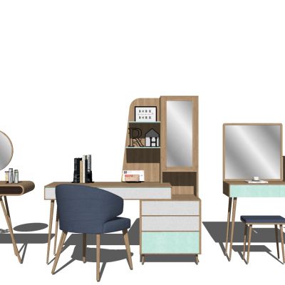 北欧现代梳妆台化妆台镜子摆件化妆品