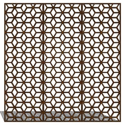 新中式雕花花格屏风隔断组合