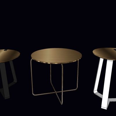 现代简欧式轻奢金属边几圆几灯几