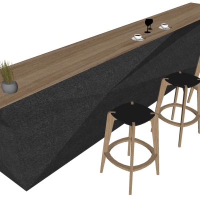 现代异形吧台服务台吧椅吧凳