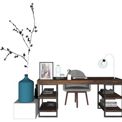 工业风现代北欧书桌椅