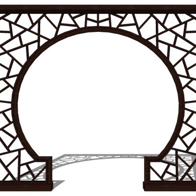 中式花格月亮门