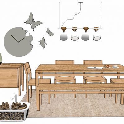 日式现代北欧餐厅餐桌