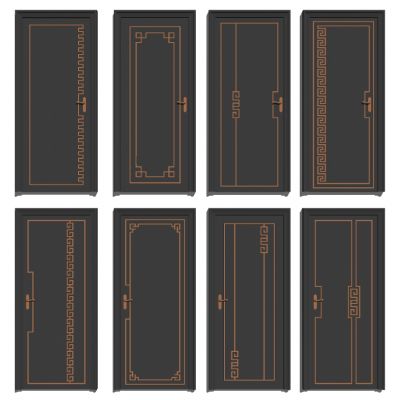 新中式烤漆平开门单开门房门组合