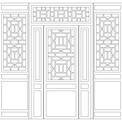新中式花格屏风花窗门隔断窗花格