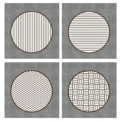 中式圆形花格雕花景观窗花窗