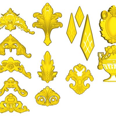 欧式法式雕花石膏雕花花纹构件