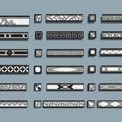 中式石材拼花万字纹圈边