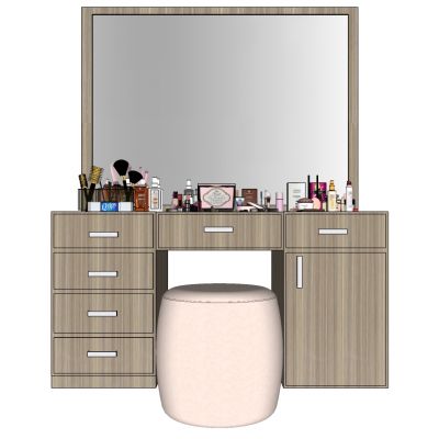 现代梳妆台化妆台镜子摆件椅子