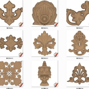 欧式法式雕花石膏雕花花纹构件