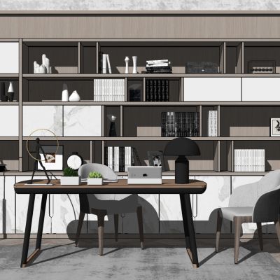 北欧现代书房书桌椅