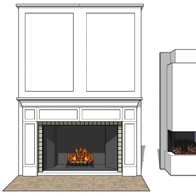 欧式法式壁炉火炉火焰