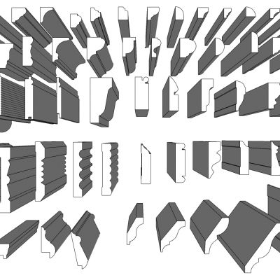 欧式法式石膏线条踢脚线腰线剖面截面样条线