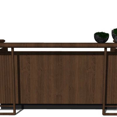 新中式实木吧台摆件