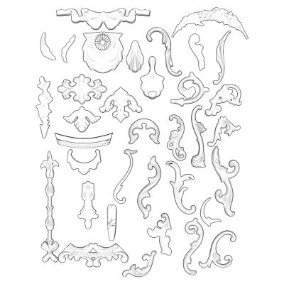 欧式法式雕花石膏雕花花纹