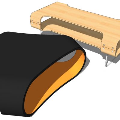 北欧现代三角形异形实木茶几边几