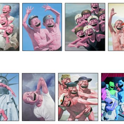 现代夸张人物油画装饰挂画