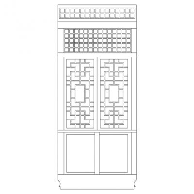 新中式花格屏风花窗门隔断窗花格