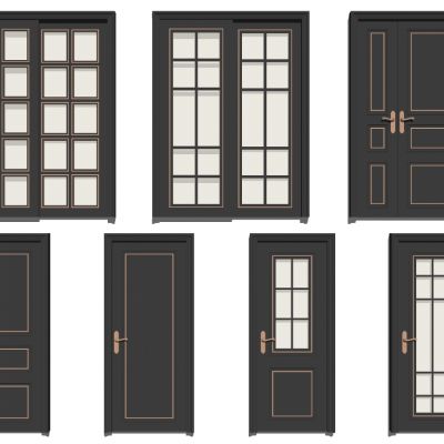 现代实木烤漆门