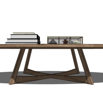 现代茶几书本装饰