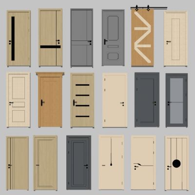 现代实木单开门