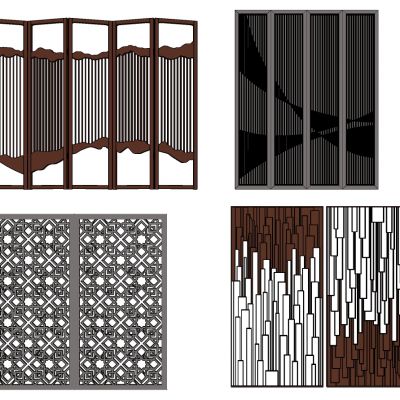 现代屏风隔断组合