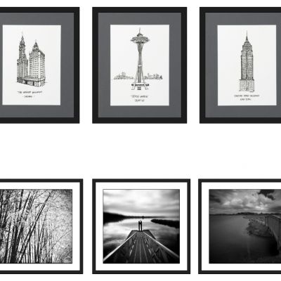 现代黑白建筑画