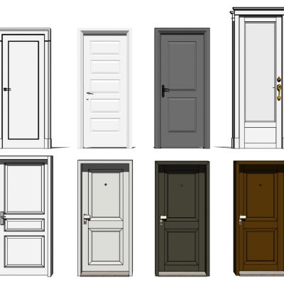 简欧式法式单开门木门