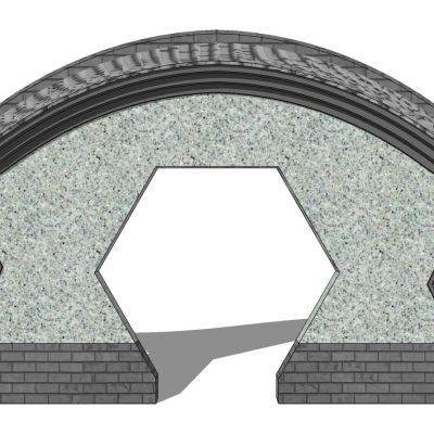 中式庭院月亮门月洞门墙