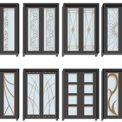 现代推拉门组合